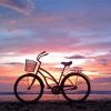 Beach Bike At Sunset paint by number