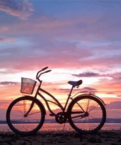 Beach Bike At Sunset paint by number