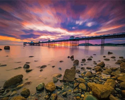 Beautiful View Of Llandudno Pier paint by number