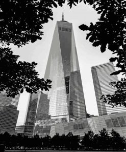 Black And White Freedom Tower Paint by number