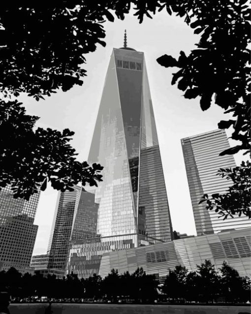 Black And White Freedom Tower Paint by number