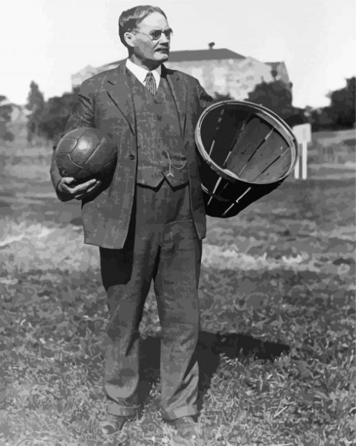 Black And White James Naismith paint by number