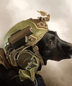 Black Army Dog paint by number