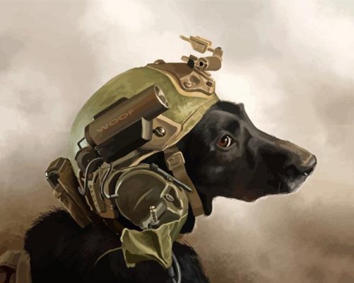 Black Army Dog paint by number