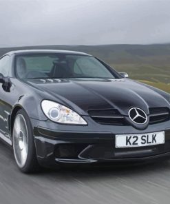 Black Mercedes Slk With Landscape paint by number