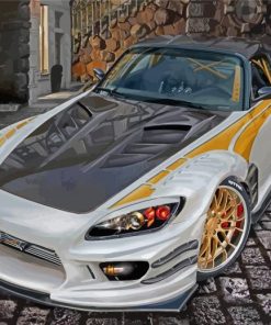 Black White And Golden Honda S2000 paint by number