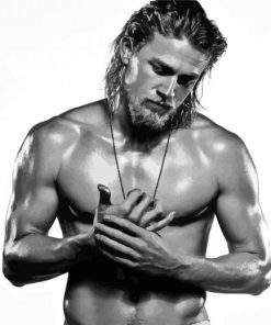 Black And White Charlie Hunnam paint by number