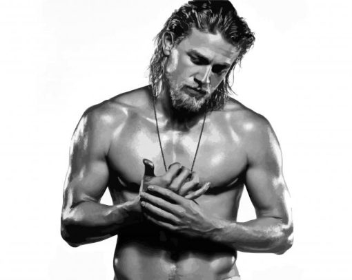 Black And White Charlie Hunnam paint by number