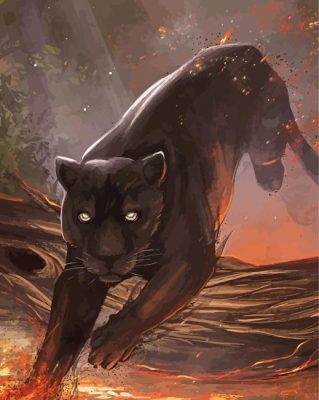 Black Jaguar Animal Paint by number