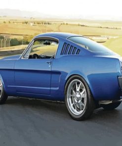 Blue Ford Mustang paint by number