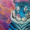 Blue Tiger And Butterflies Paint by number