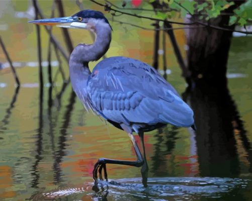 Blue Crane paint by number