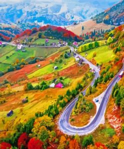 Carpathian Mountains In Romania paint by number