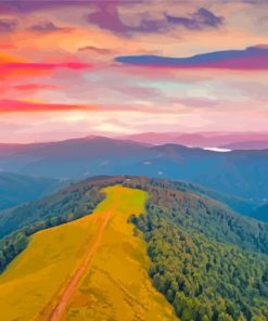 Carpathian Mountains At Sunset paint by number