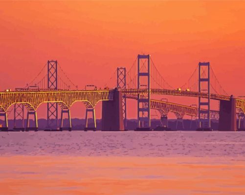 Chesapeake Bay Bridge paint by number