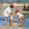 Children Playing By The Sea paint by number