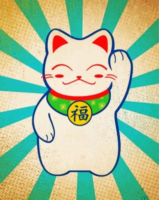 Chinese Lucky Cat paint by number