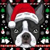 Christmas Boston Terrier Illustration paint by number