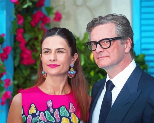 Colin Firth And His Wife paint by number