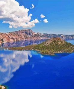 Crater Lake In South Central Oregon paint by number