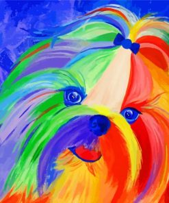 Cute Colorful Shih Tzu Dog paint by number