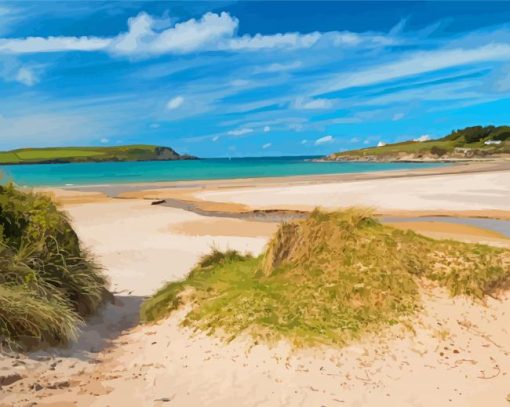 Daymer Bay Beach paint by number