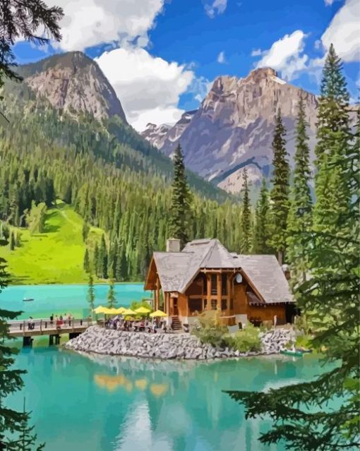 Emerald Lake BC paint by number