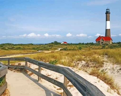 Fire Island Lighthouse paint by number