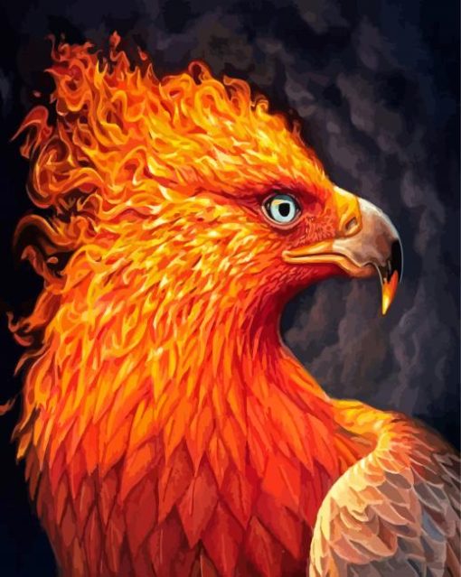 Fire Bird Head paint by number