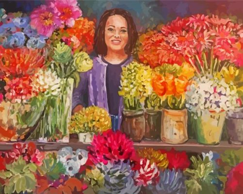 Floral Shop Seller paint by number