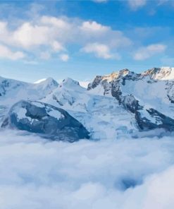 French Alps Mountains Landscape Paint by number