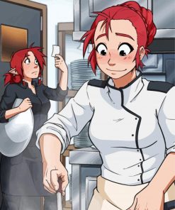 Girl Chef Cooking paint by number