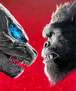 Godzilla Vs Kong Face paint by number