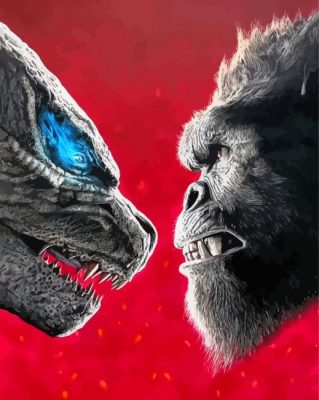 Godzilla Vs Kong Face paint by number