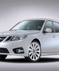 Grey Saab Car Engine paint by number