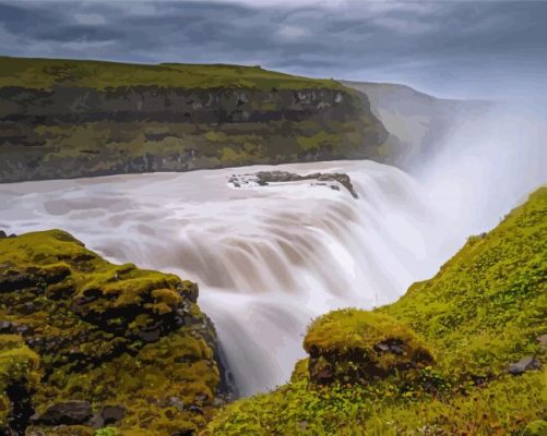 Gullfoss Falls paint by number