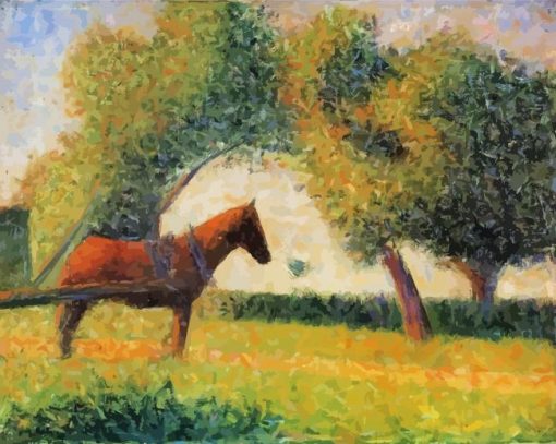 Horse And Cart By Georges Seurat paint by number