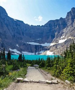 Iceberg Lake Montana paint by number