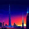 Illustration Dubai At Night paint by number