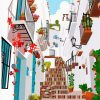 Illustration Frigiliana Spain Streets paint by number