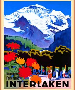 Interlaken Poster Art paint by number