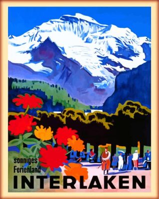 Interlaken Poster Art paint by number