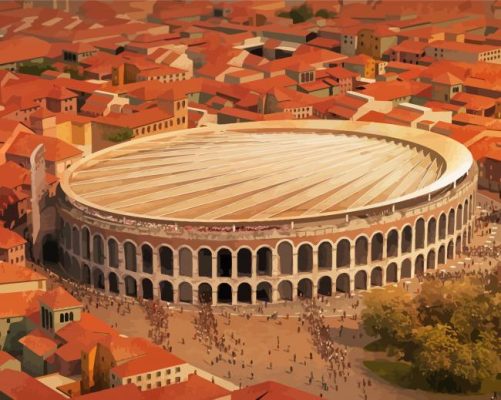 Italy Verona Colosseum Paint by number