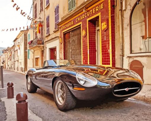 Jaguar E Type paint by number