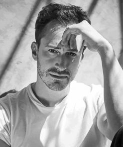 Joseph Mazzello Black And White paint by number