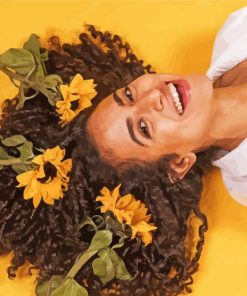 Lady With Flowers In Hair paint by number