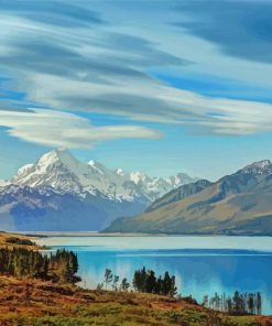 Lake Tekapo Snow paint by number