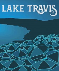 Lake Travis Poster Illustration paint by number