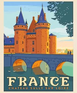 Loire Castle France Poster paint by number