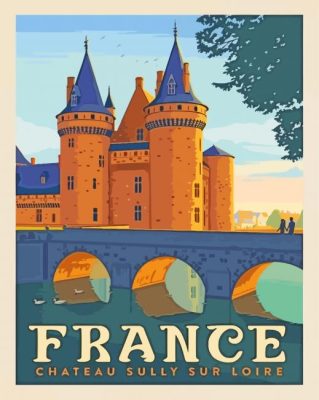 Loire Castle France Poster paint by number